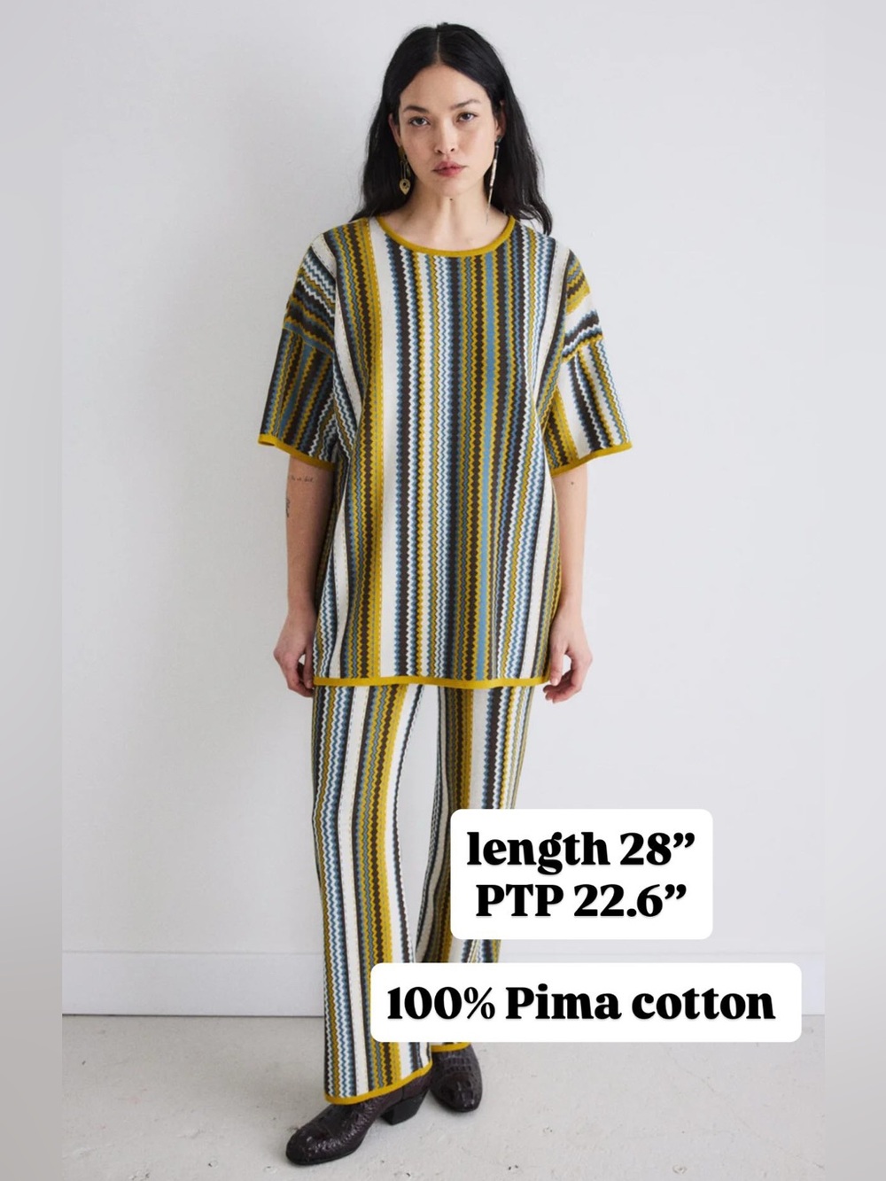 Misha And Puff Jil Top Pistachio Zigzag Jacquard XS NWT